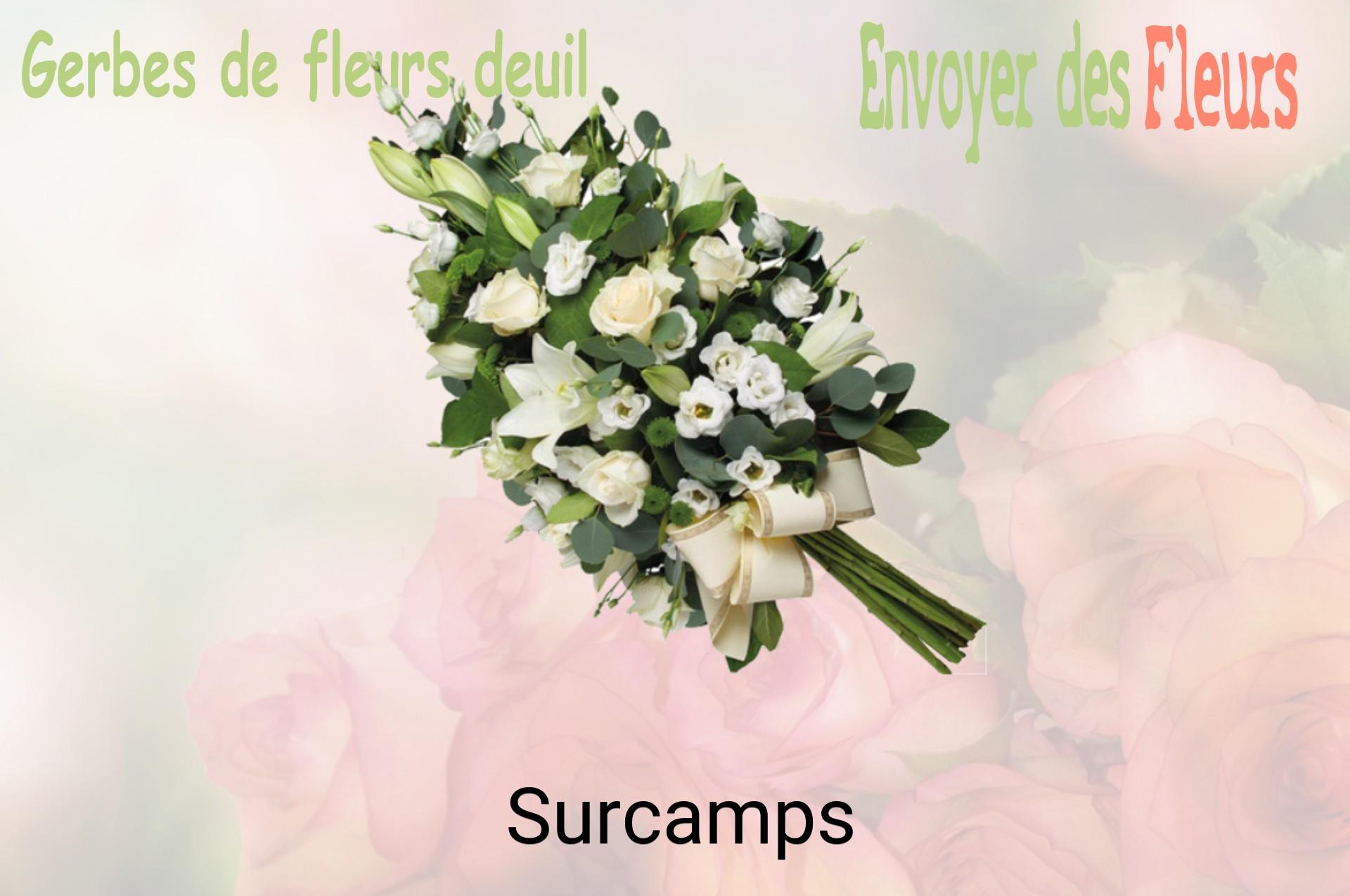 Gerbe de fleurs de deuil livrée à Surcamps